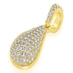 Water Drop Emoji Diamond Pendant 14k Solid Gold - 0.60 CTW