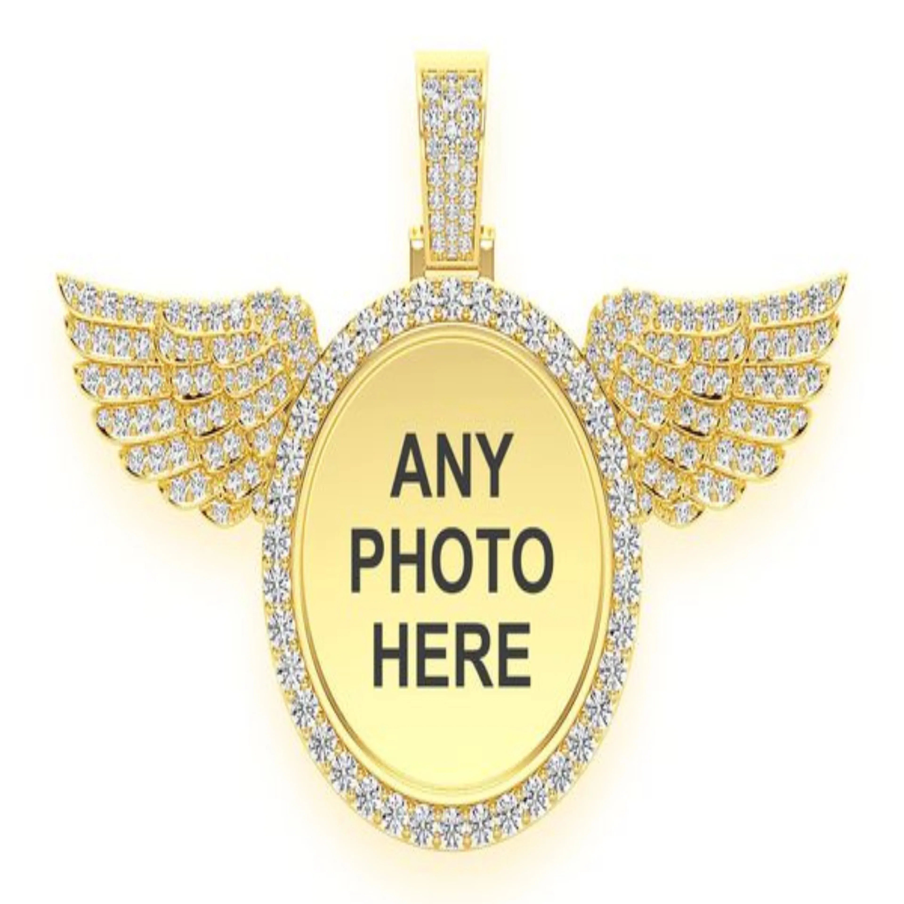 Winged Picture Diamond Pendant 14k Solid Gold - 6.33 CTW