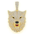 Wolf Diamond Pendant 14k Solid Gold - 4.75 CTW