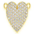 Bubbly Heart Diamond Pendant 14k Solid Gold - 0.25 CTW