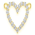Open Heart Diamond Pendant 10k Solid Gold - 0.15 CTW