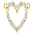 Open Heart Diamond Pendant 10k Solid Gold - 0.15 CTW