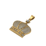 Iced Hip Hop Bling KING Crown Charm Diamond Pendant