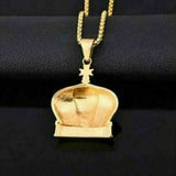 Iced Hip Hop Bling KING Crown Charm Diamond Pendant