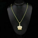 Crown Diamond Pendant 14k Solid Gold - 3.47 CTW