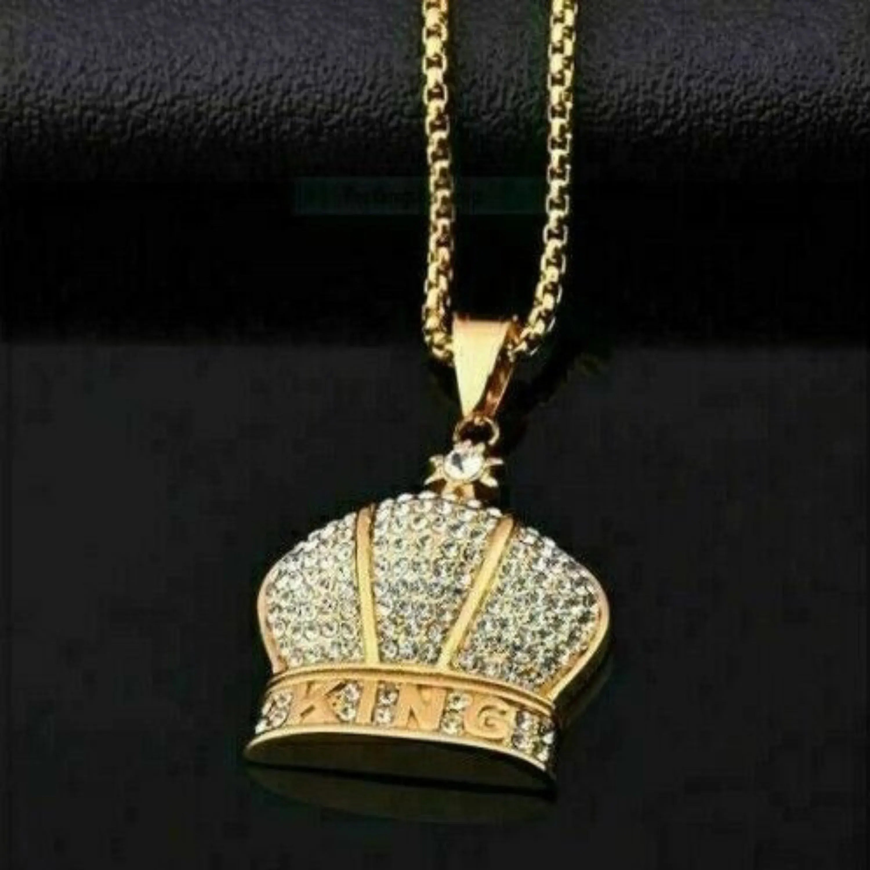 Crown Diamond Pendant 14k Solid Gold - 3.47 CTW