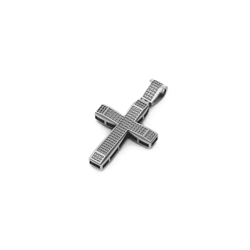 Cross Diamond Pendant 10K Solid Gold - 0.90 CTW