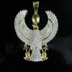 14K Gold Egyptian Eagle Diamond Pendant - 3.63 CTW