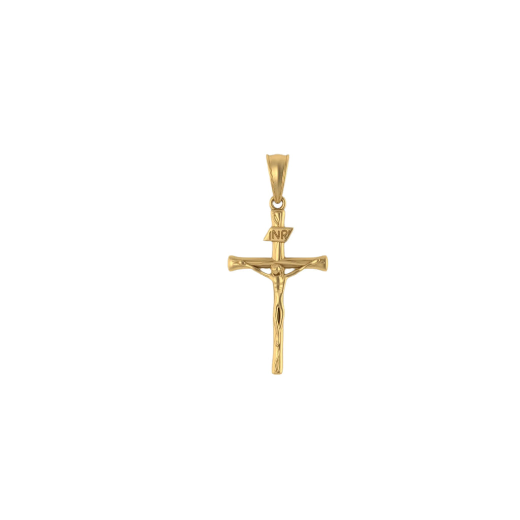 14k Solid Gold Crucifix Cross Necklace Charm Pendant