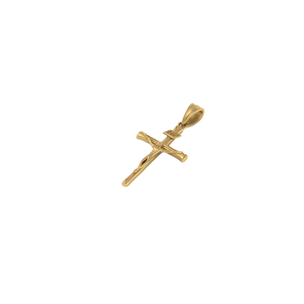 14k Solid Gold Crucifix Cross Necklace Charm Pendant