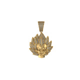 14K Yellow Gold Lab-Created Round VVS Diamond Dragon Ball Z Son Goku Animation Charm Custom Pendant