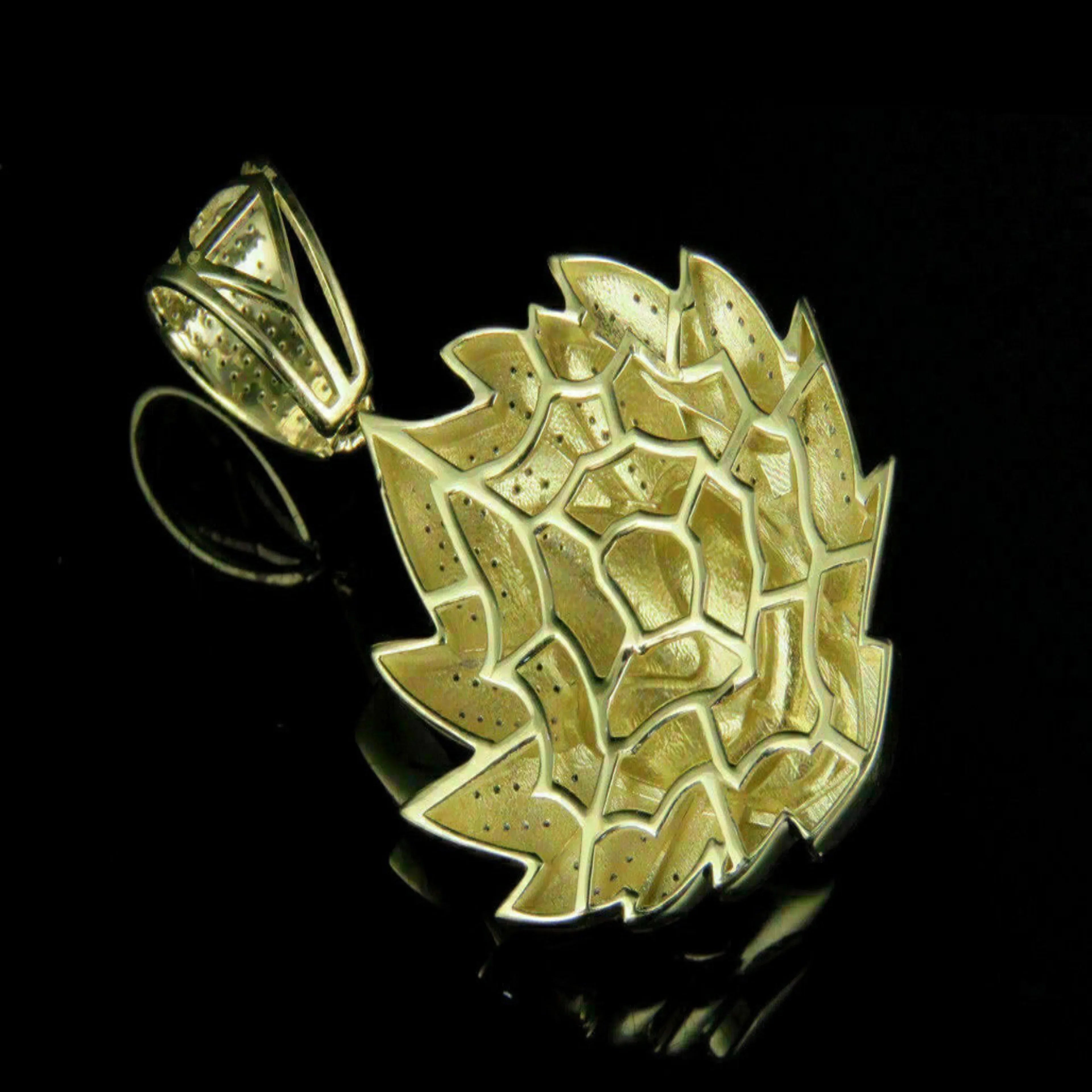 Dragon Ball Z Son Goku 14K solid Gold Pendant - 1.44 CTW