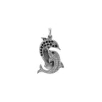 Dolphin Diamond Pendant 14k Solid Gold - 0.62 CTW