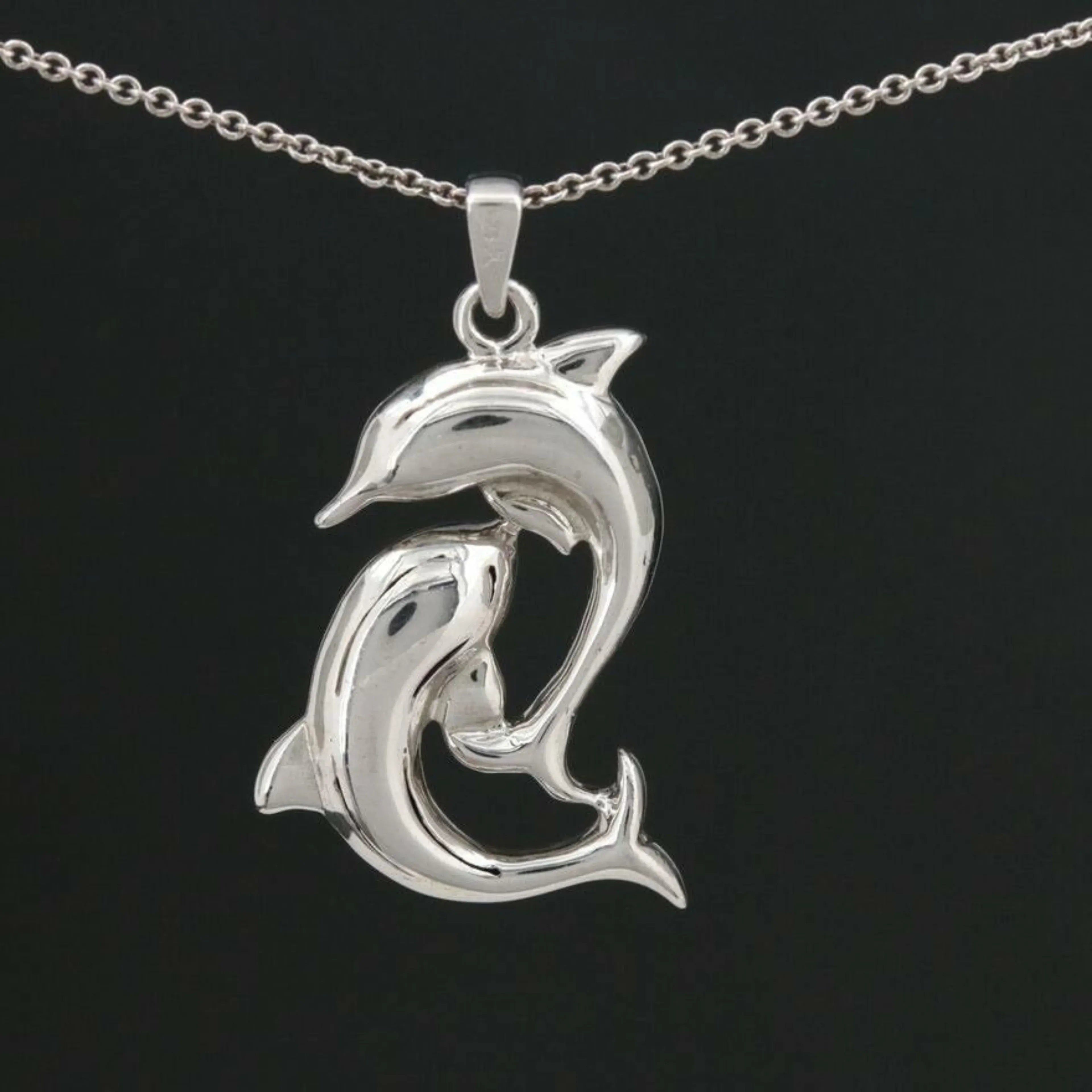 Dolphin Diamond Pendant 14k Solid Gold - 0.62 CTW