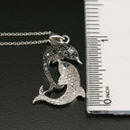 Dolphin Diamond Pendant 14k Solid Gold - 0.62 CTW