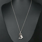 Dolphin Diamond Pendant 14k Solid Gold - 0.62 CTW