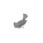 14k Gold Praying Hands Pendant Men's Diamond Cross Charm - 0.90 CTW