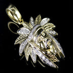 Indian Chief Diamond Pendant 14K Solid Gold - 1.23 CTW