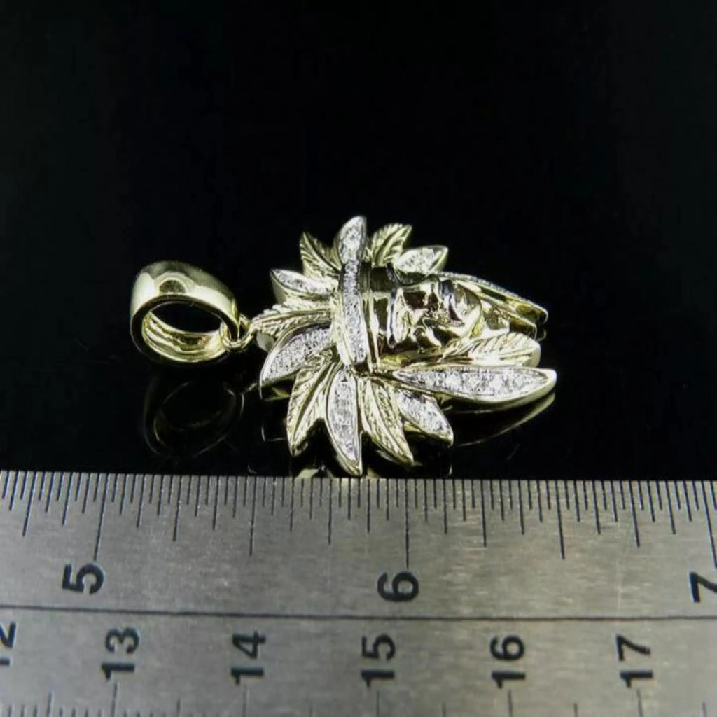 Indian Chief Diamond Pendant 14K Solid Gold - 1.23 CTW
