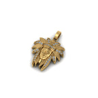 Indian Chief Diamond Pendant 14K Solid Gold - 1.23 CTW