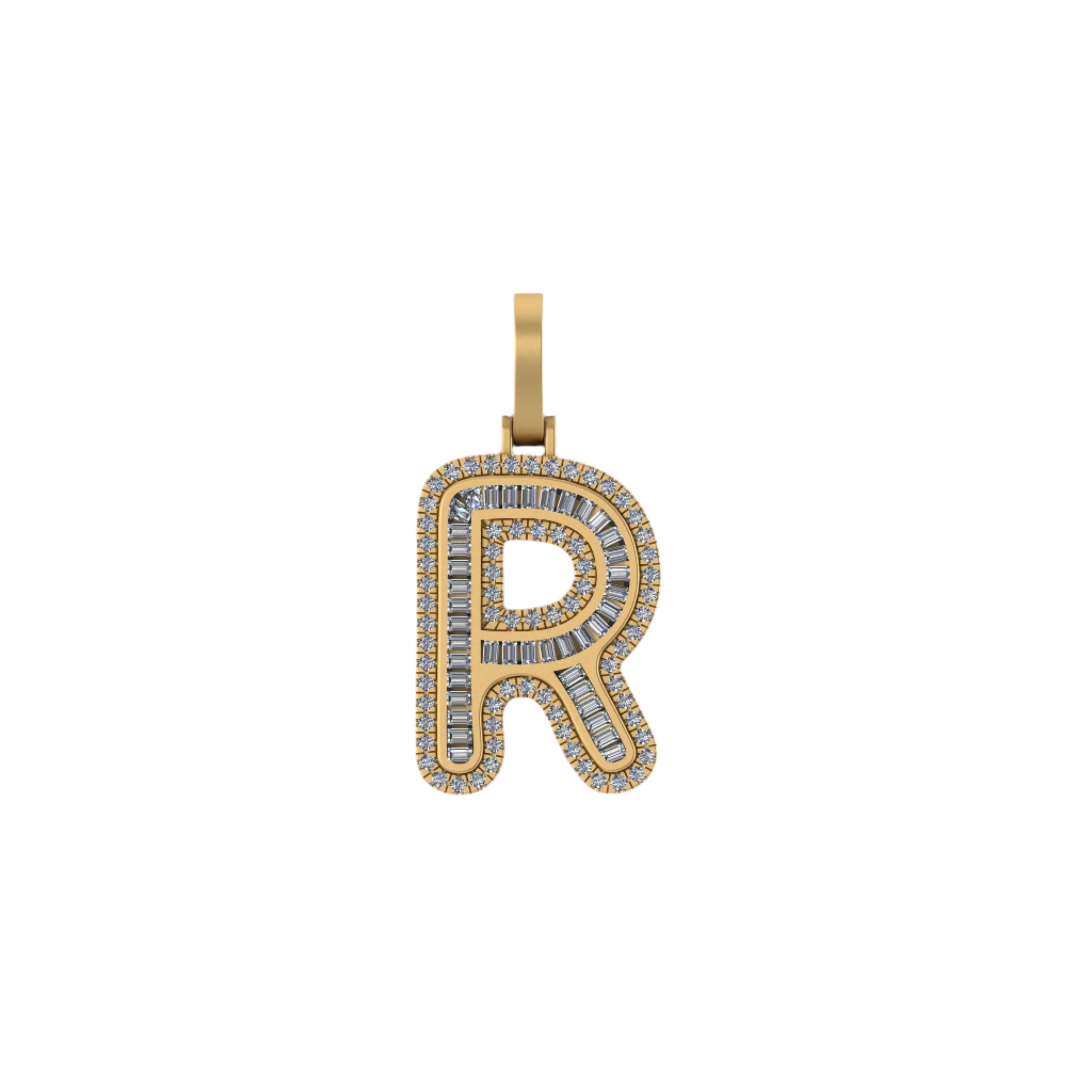 Custom Initial Alphabet Diamond Pendant - 0.87 CTW
