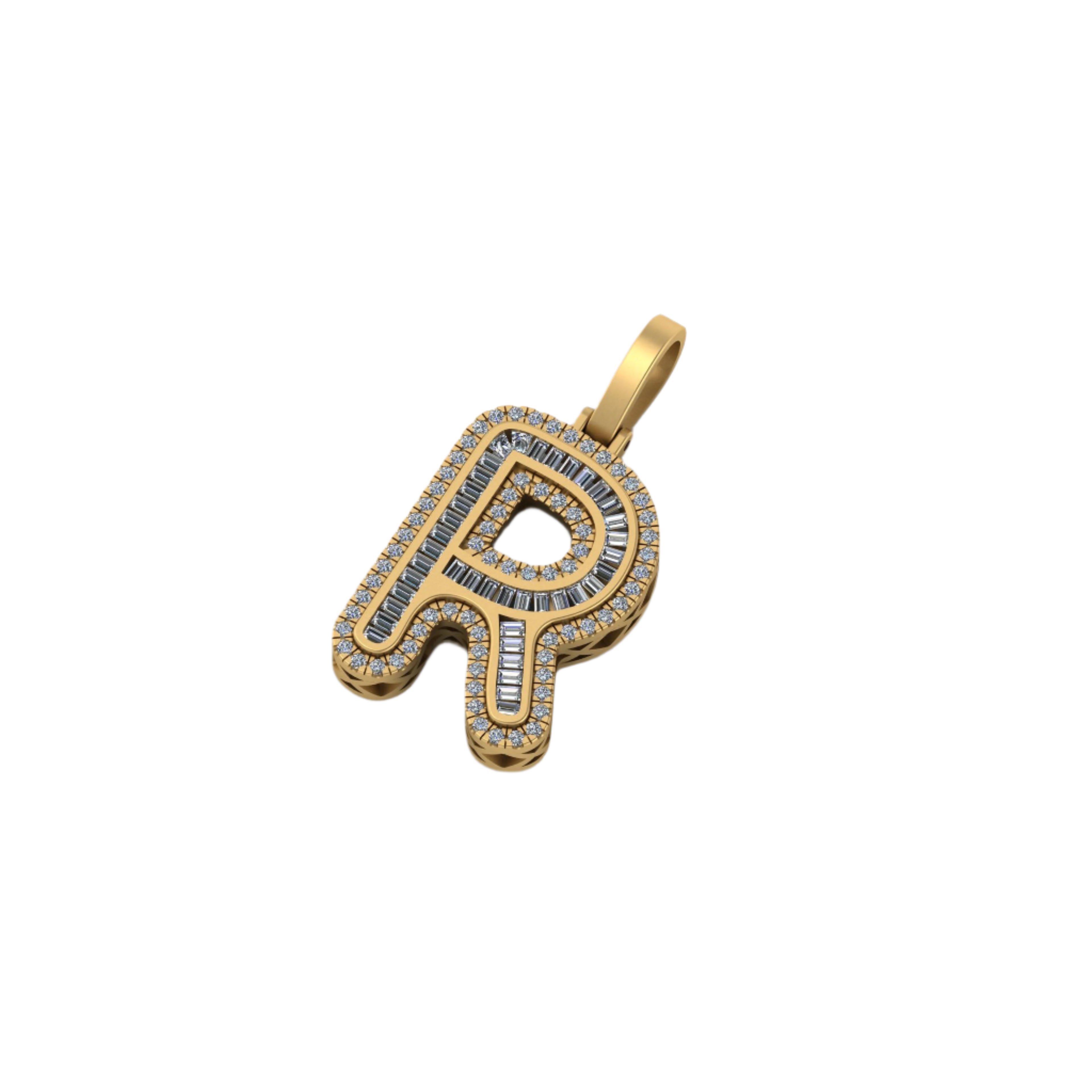 Custom Initial Alphabet Diamond Pendant - 0.87 CTW