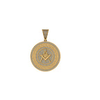 Masonic Symbol G Diamond Pendant 14k Solid Gold -1.05 CTW