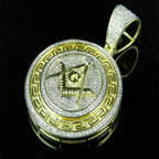 Masonic Symbol G Diamond Pendant 14k Solid Gold -1.05 CTW