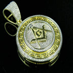 Masonic Symbol G Diamond Pendant 14k Solid Gold -1.05 CTW