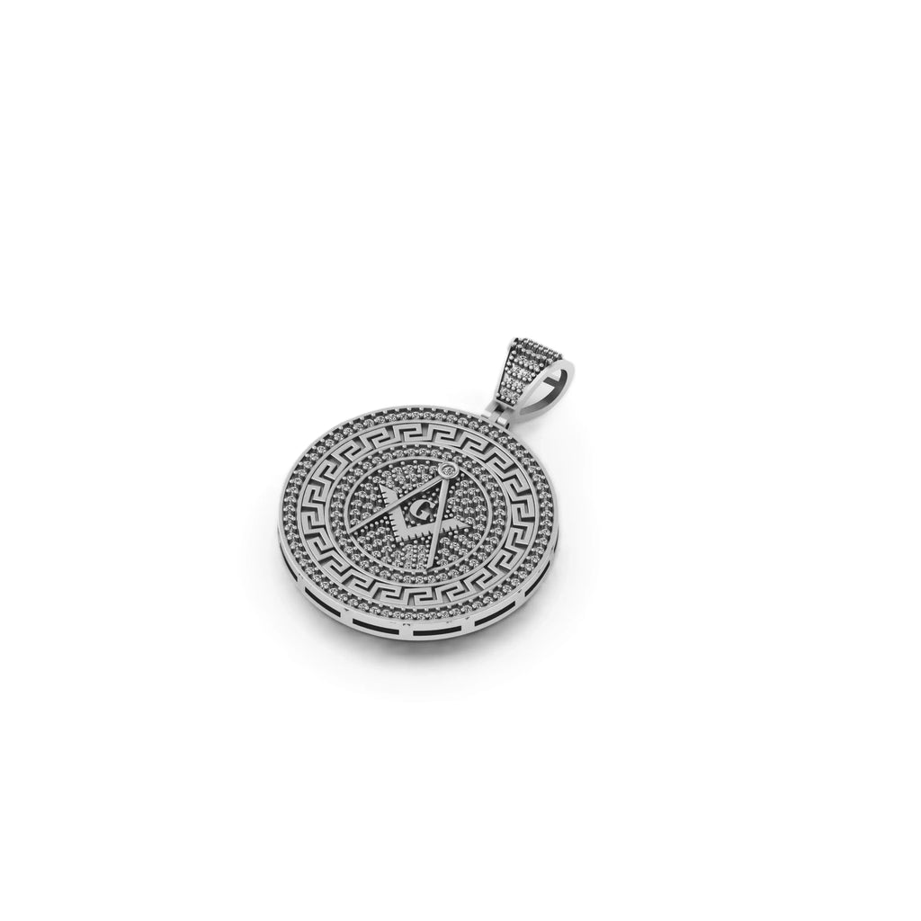 Masonic Symbol G Diamond Pendant 14k Solid Gold -1.05 CTW