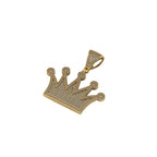 14K solid Gold Round Crown Diamond Pendant - 2.61 CTW
