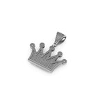 14K solid Gold Round Crown Diamond Pendant - 2.61 CTW