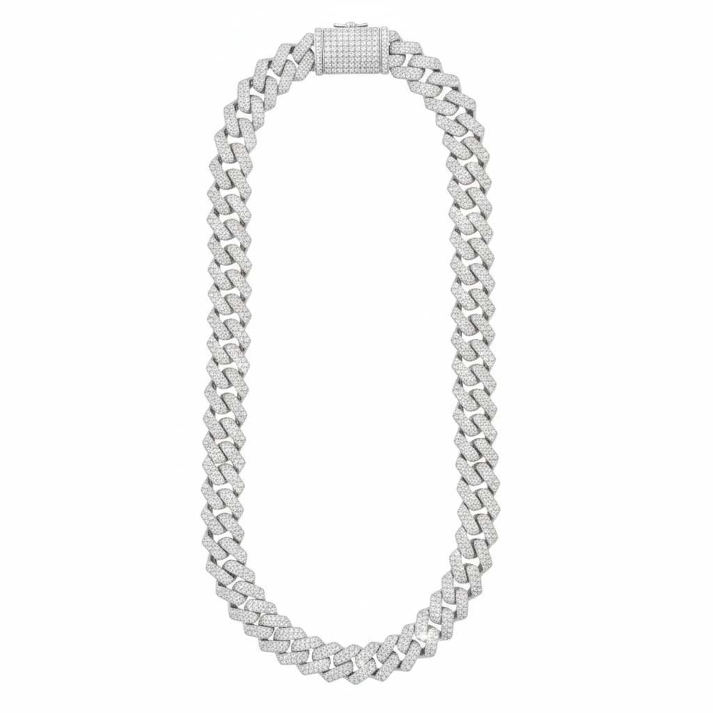 18MM Iced Out Cuban Link Chain for Men