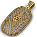 Custom Diamond Dog Tag Pendant 14k Solid Gold - 3.37 CTW