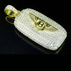 Custom Diamond Dog Tag Pendant 14k Solid Gold - 3.37 CTW