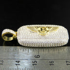 Custom Diamond Dog Tag Pendant 14k Solid Gold - 3.37 CTW