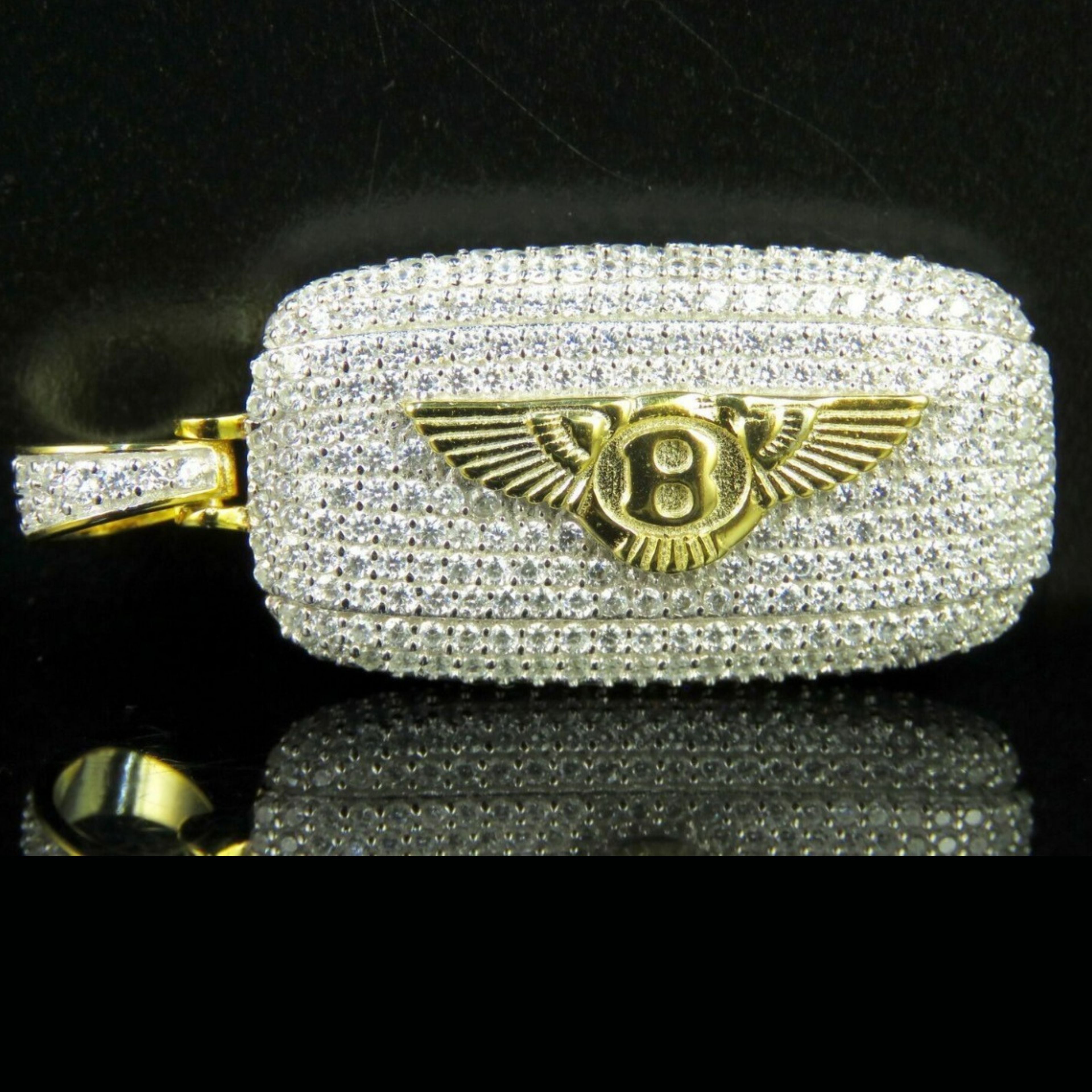 Custom Diamond Dog Tag Pendant 14k Solid Gold - 3.37 CTW
