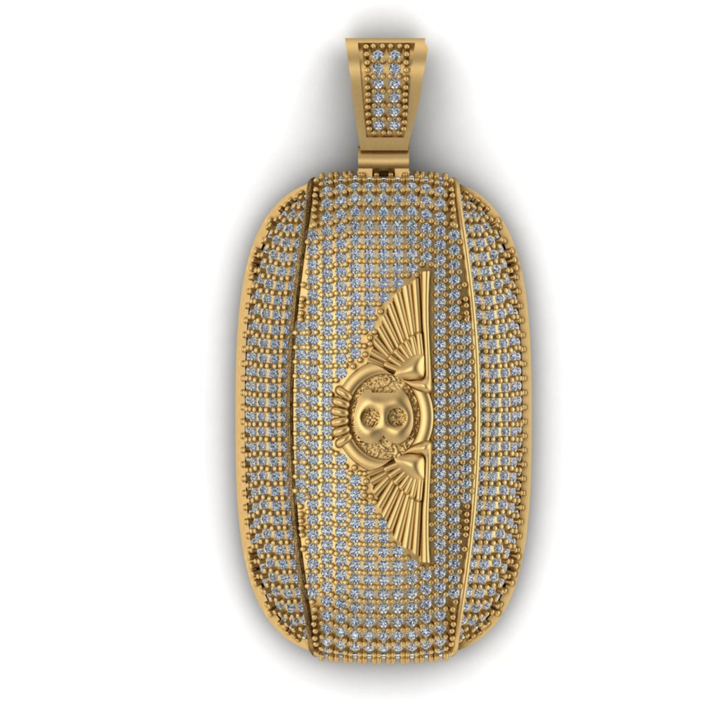 Custom Diamond Dog Tag Pendant 14k Solid Gold - 3.37 CTW