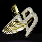 Bentley Logo Diamond Pendant 14K Solid Gold - 1.58 CTW