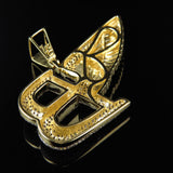 Men's 14k Yellow Gold Bentley Flying B Symbol Custom Charm Pendant For Party Gift