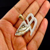 Men's 14k Yellow Gold Bentley Flying B Symbol Custom Charm Pendant For Party Gift