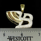 Bentley Logo Diamond Pendant 14K Solid Gold - 1.58 CTW