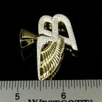 Bentley Logo Diamond Pendant 14K Solid Gold - 1.58 CTW