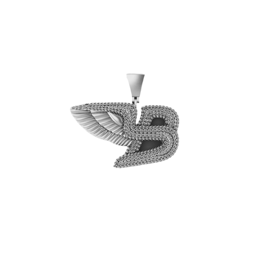 Bentley Logo Diamond Pendant 14K Solid Gold - 1.58 CTW