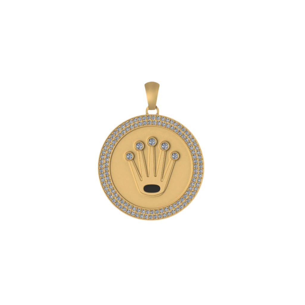 14K Solid Gold Lab-Grown Diamond Round Pendant - 1.47 CTW
