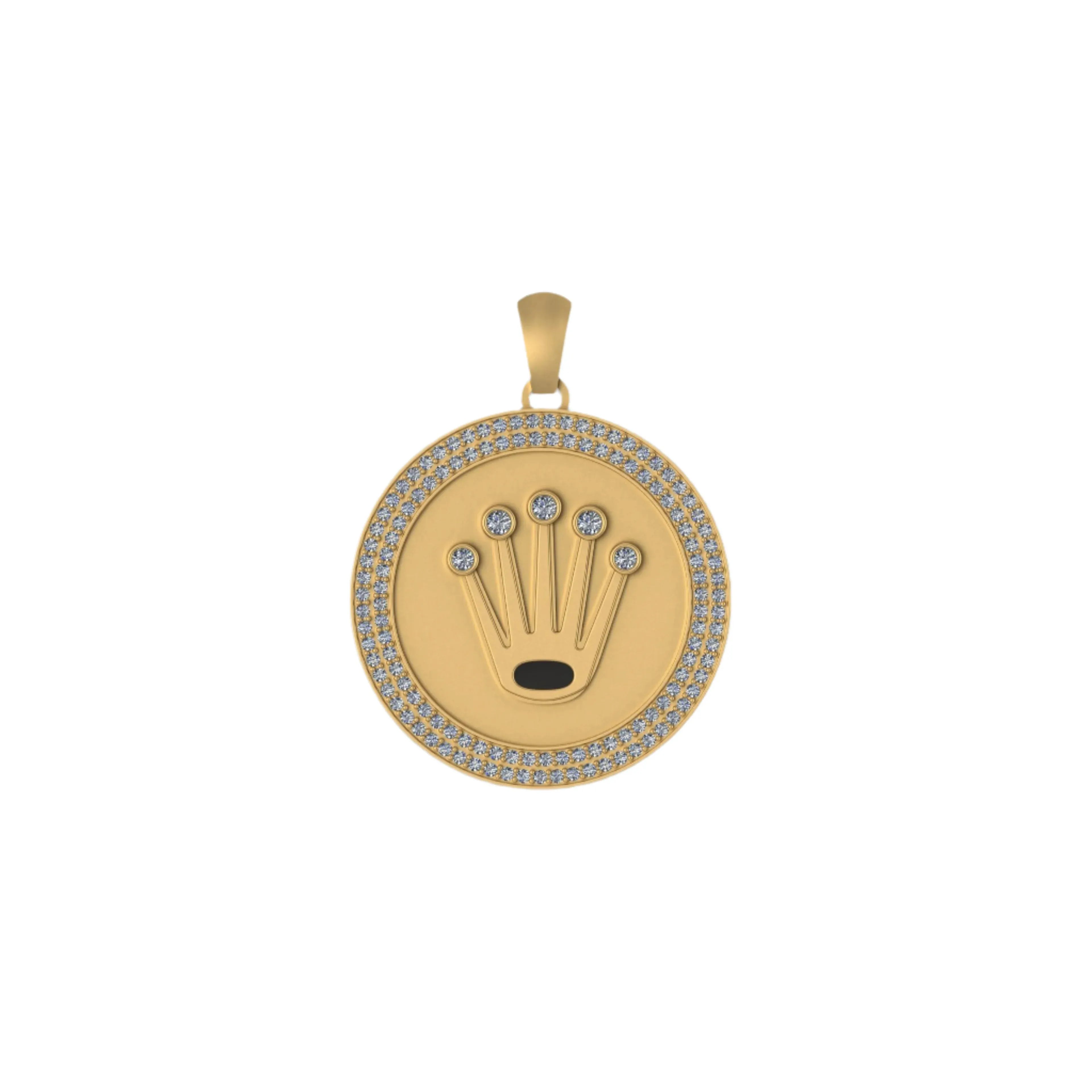 14K Solid Gold Lab-Grown Diamond Round Pendant - 1.47 CTW