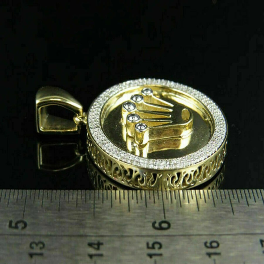 14K Solid Gold Lab-Grown Diamond Round Pendant - 1.47 CTW