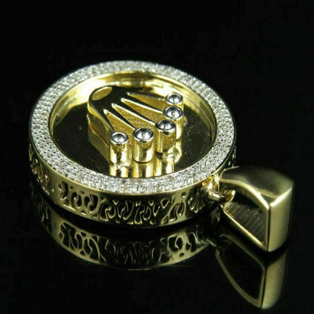 14K Solid Gold Lab-Grown Diamond Round Pendant - 1.47 CTW