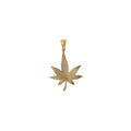 Marijuana Leaf Diamond Pendant 14k Solid Gold - 1.04 CTW