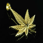 Marijuana Leaf Diamond Pendant 14k Solid Gold - 1.04 CTW